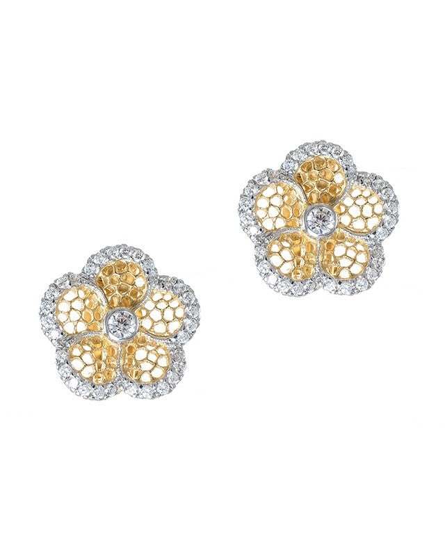 Floral Lace Clip Earrings