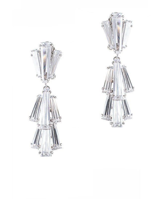 Small Waterfall Baguette Earrings