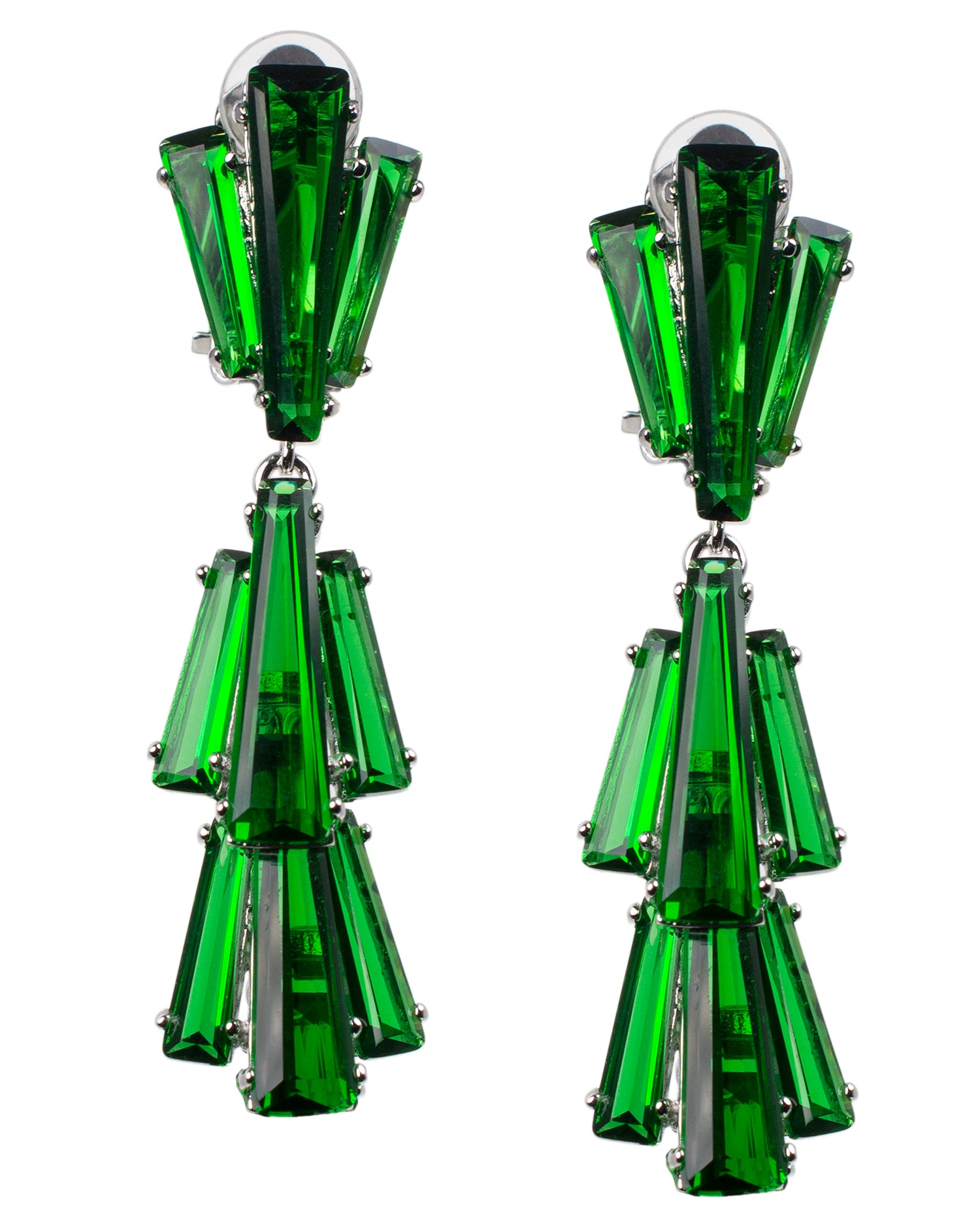 Small Waterfall Baguette Earrings