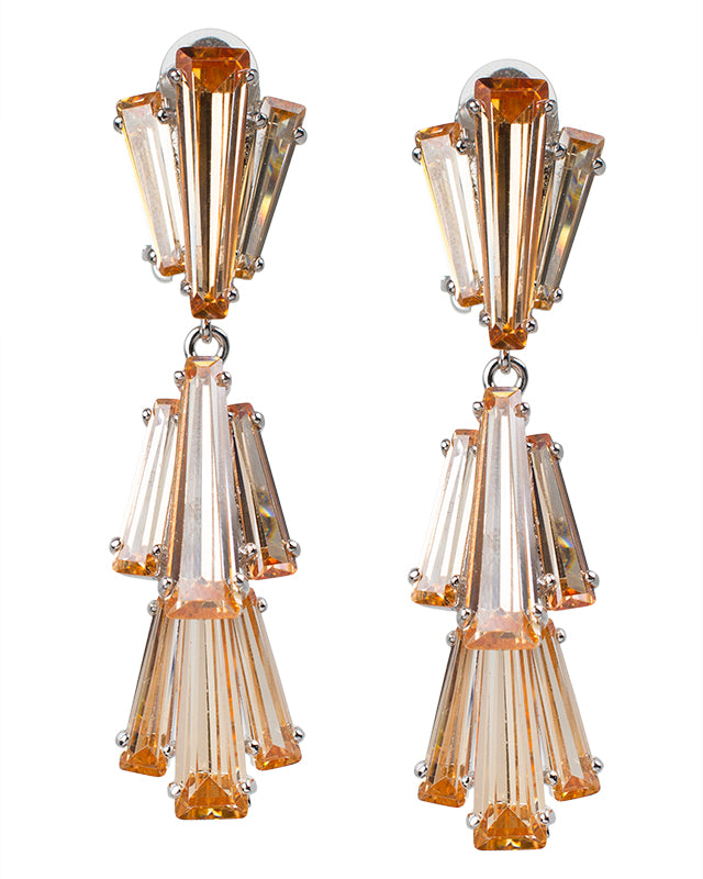 Small Waterfall Baguette Earrings