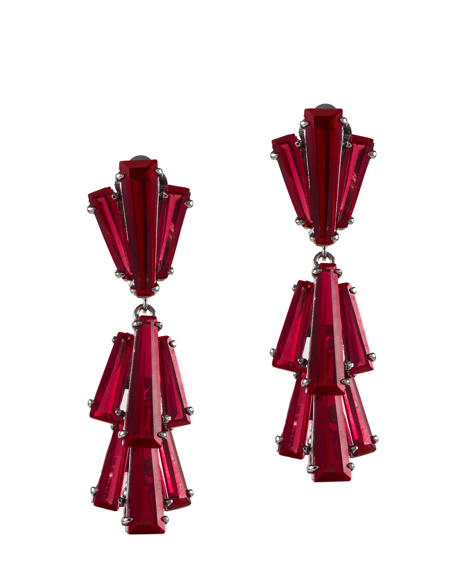 Small Waterfall Baguette Earrings