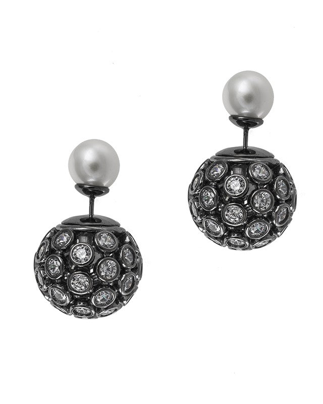 Double Sided Pearl Earrings
