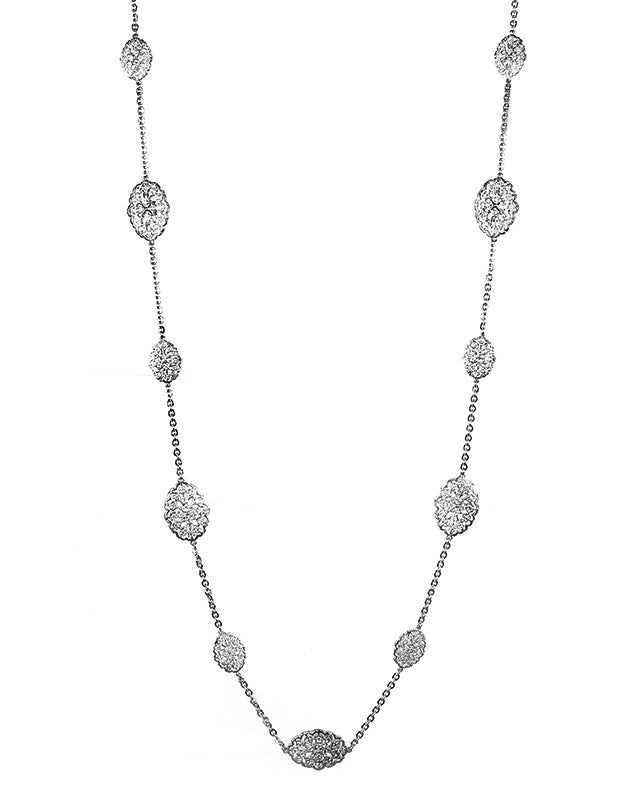 40" Alternating Oval Filigree Station Necklace