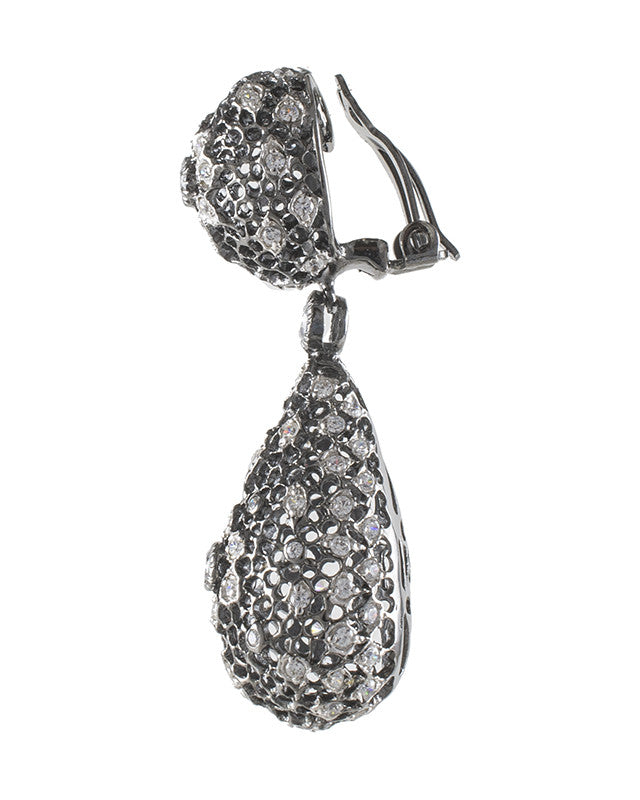 Filigree Drop Clip Earrings