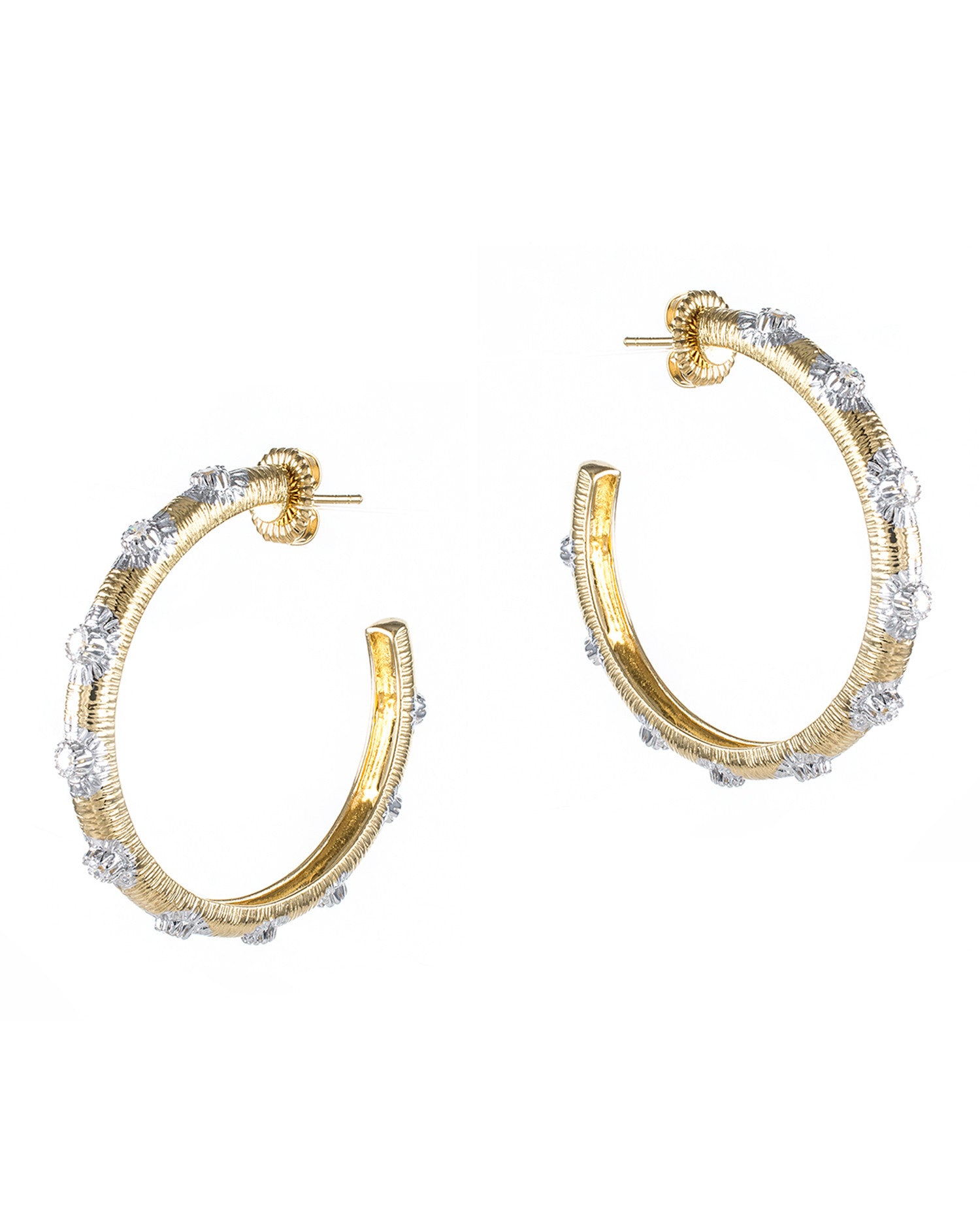Large Sunburst Hoop Earrings