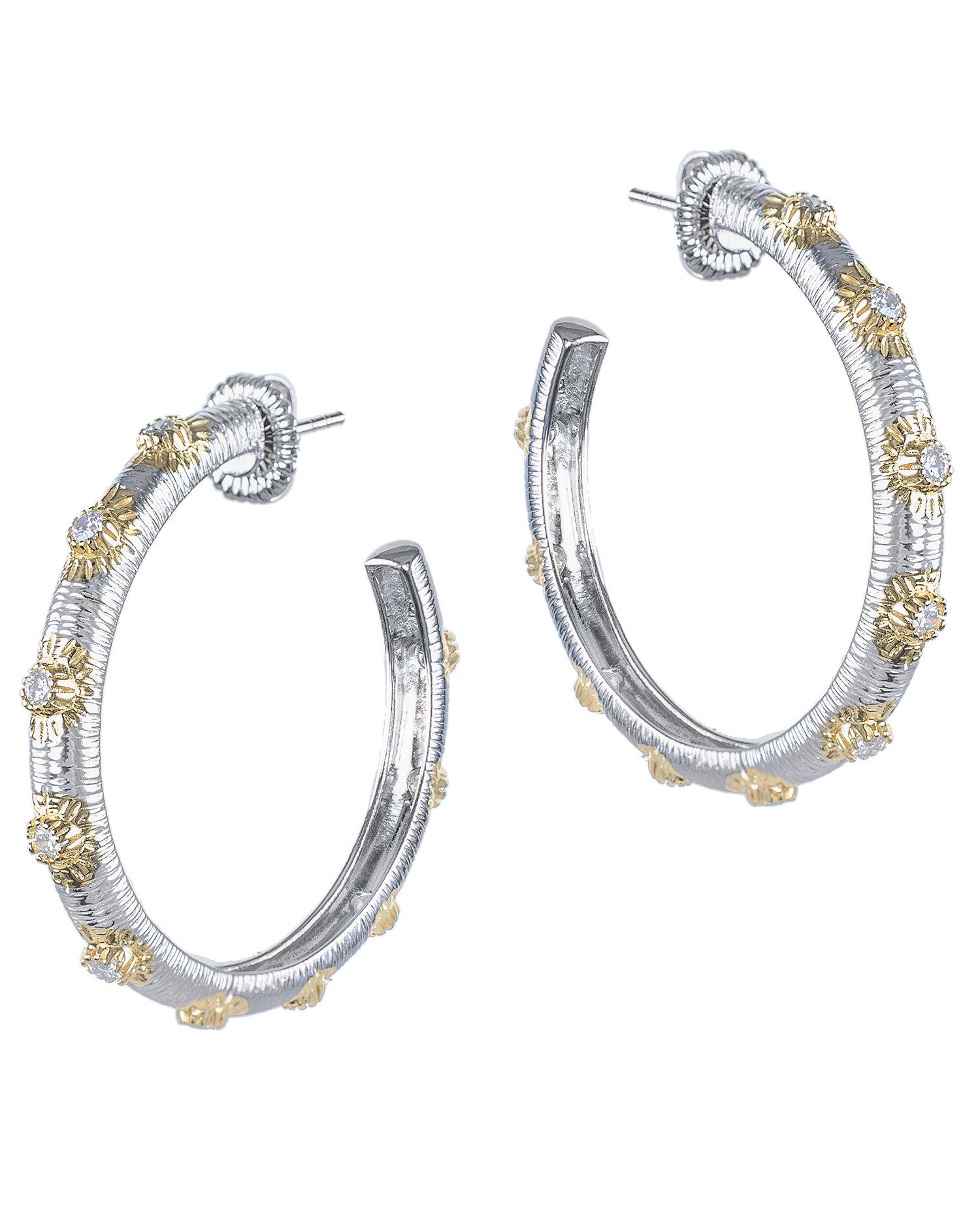 Large Sunburst Hoop Earrings