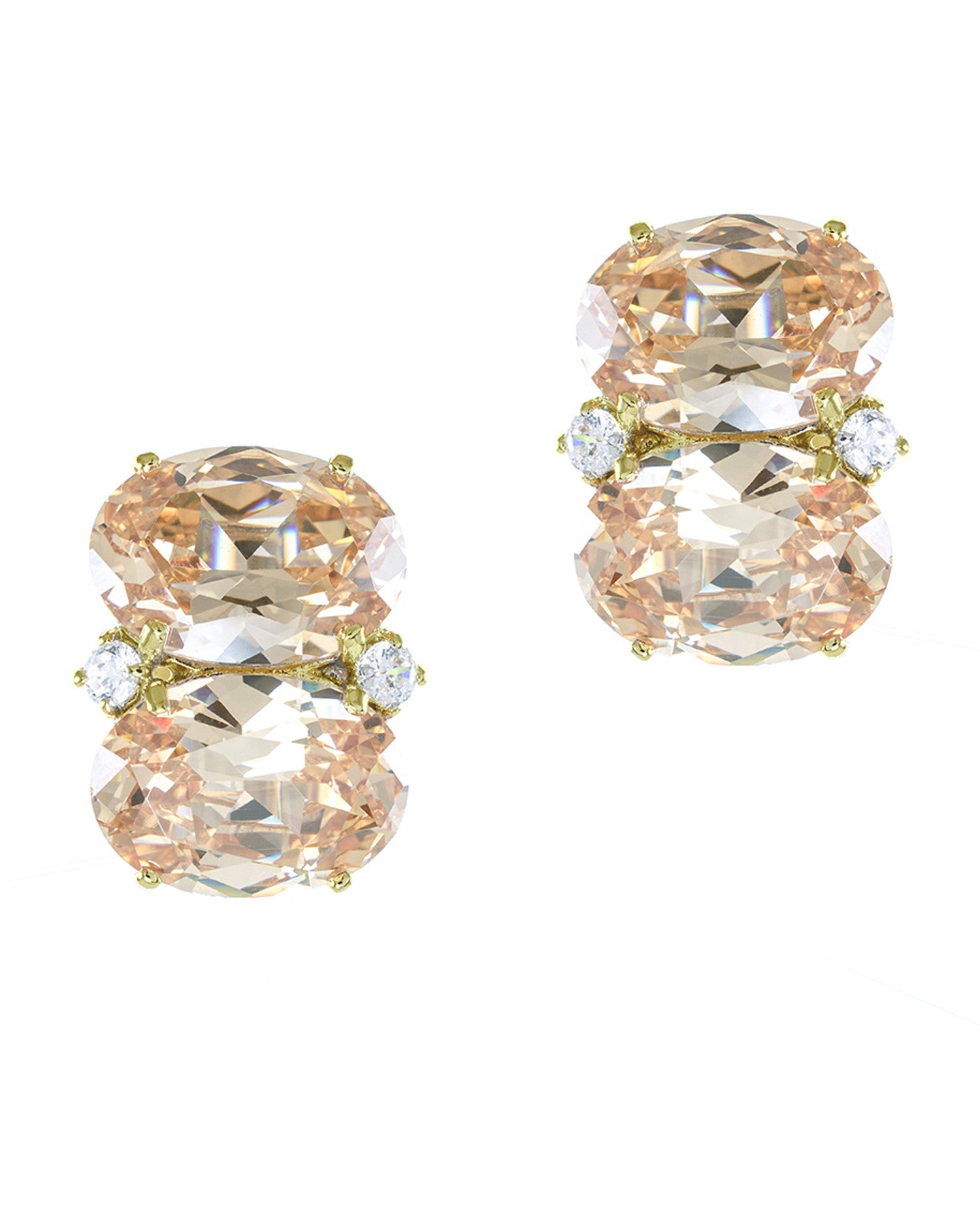 Champagne Double Oval Earrings