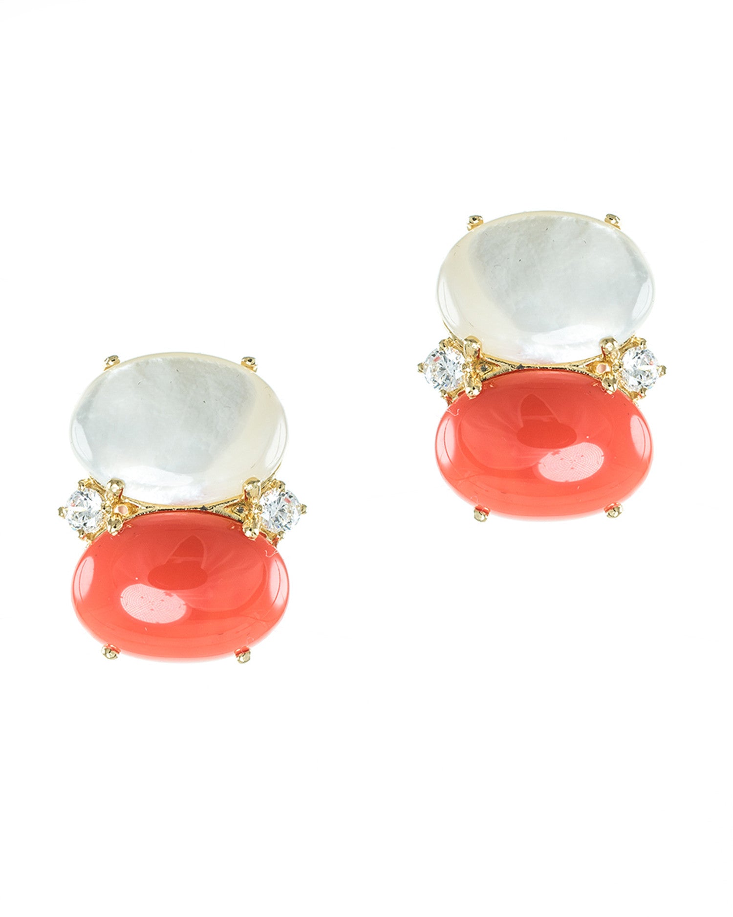 Double Oval Cabochon Earrings