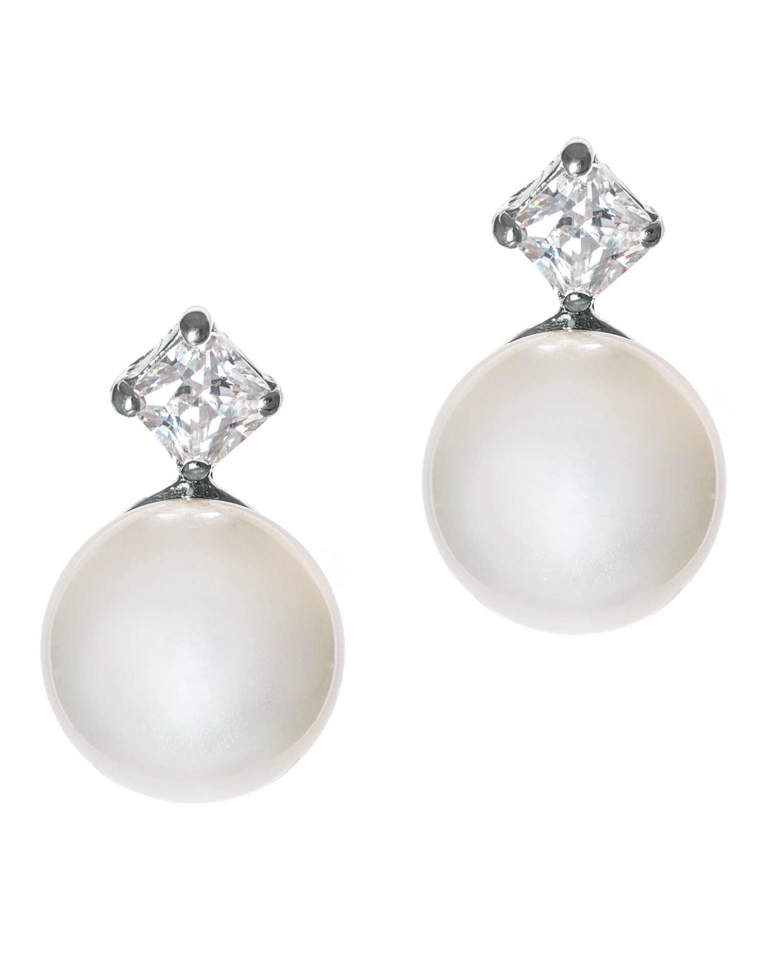 Petite Pearl and CZ Earrings