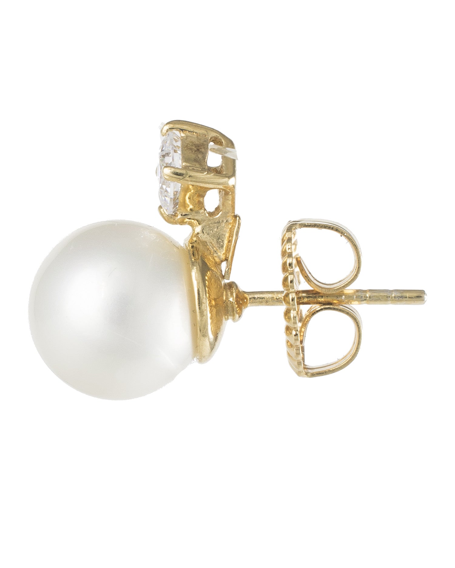 Petite Pearl and CZ Earrings