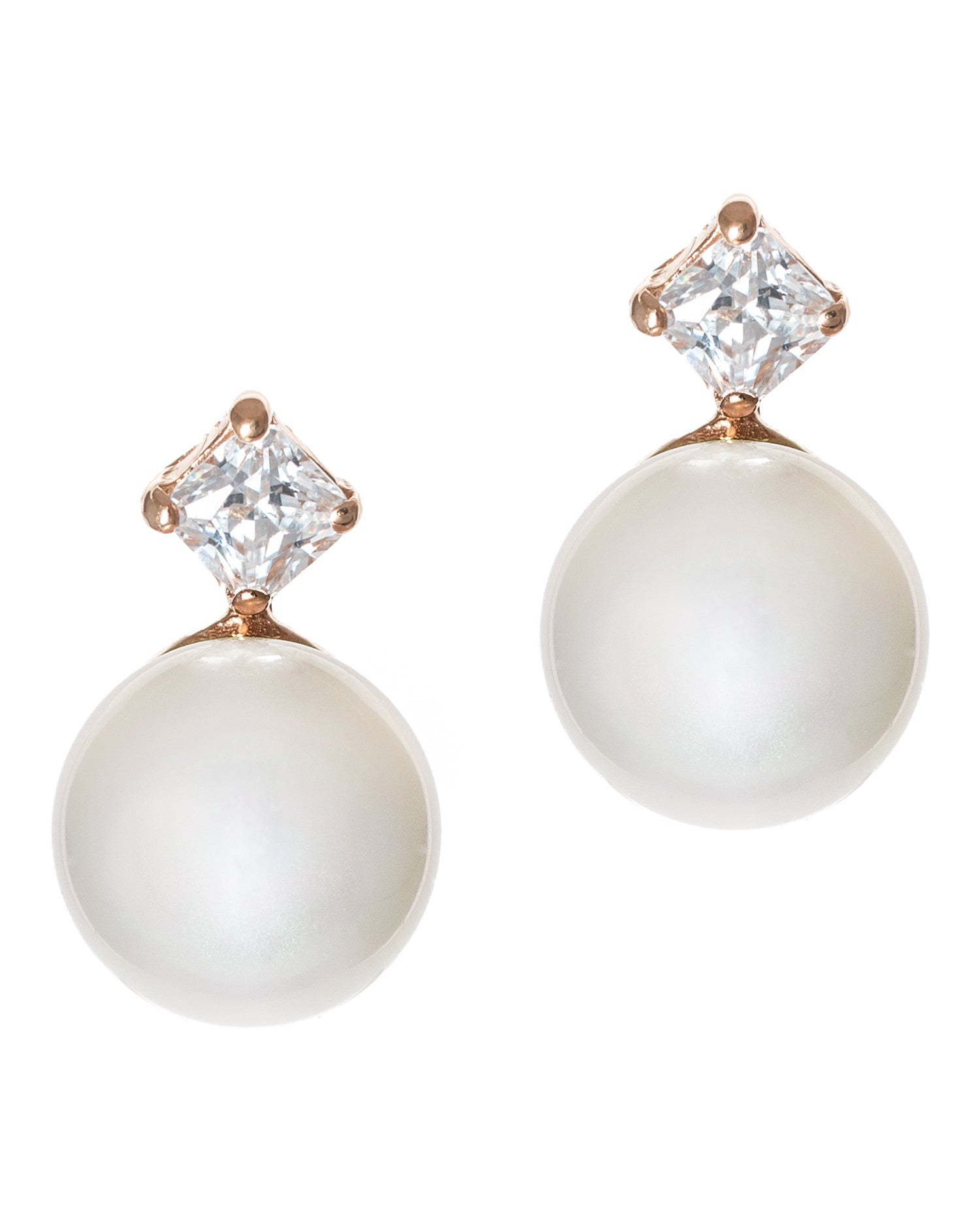 Petite Pearl and CZ Earrings