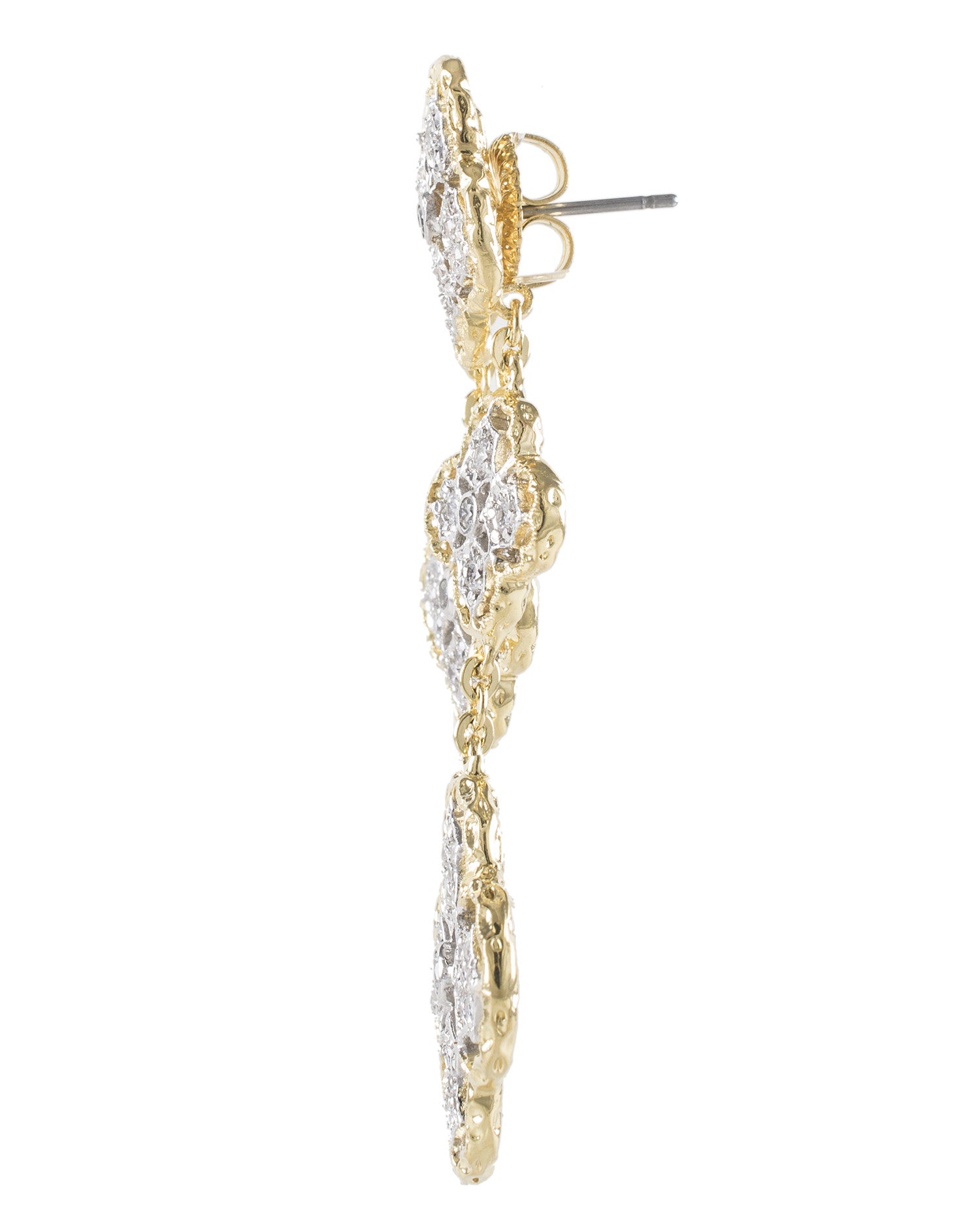 Large Fringed Clover Earrings