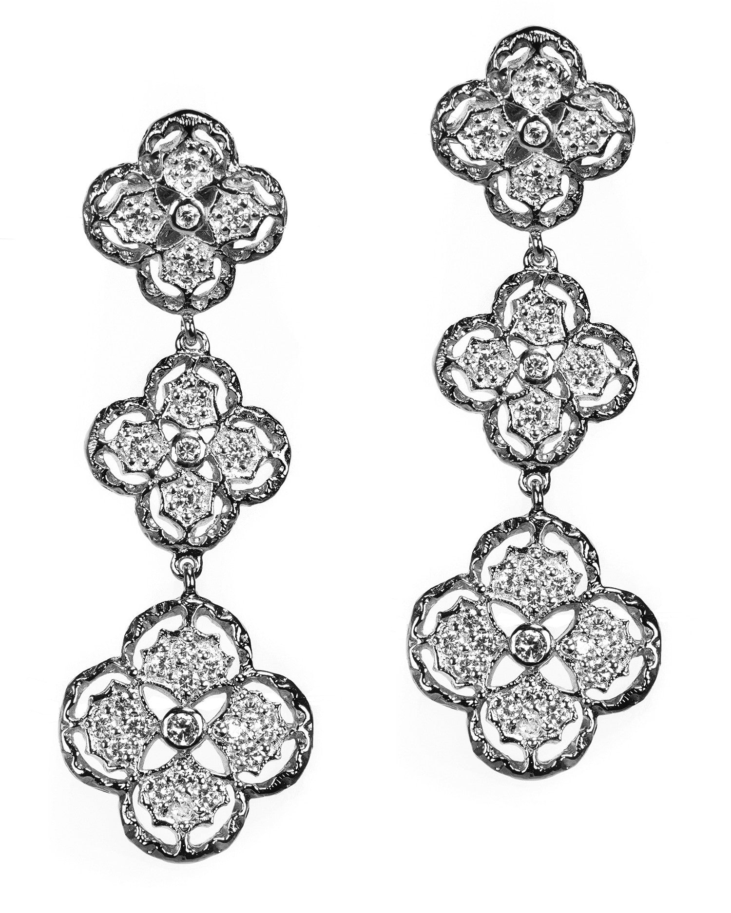 Triple Lace Clover Earrings