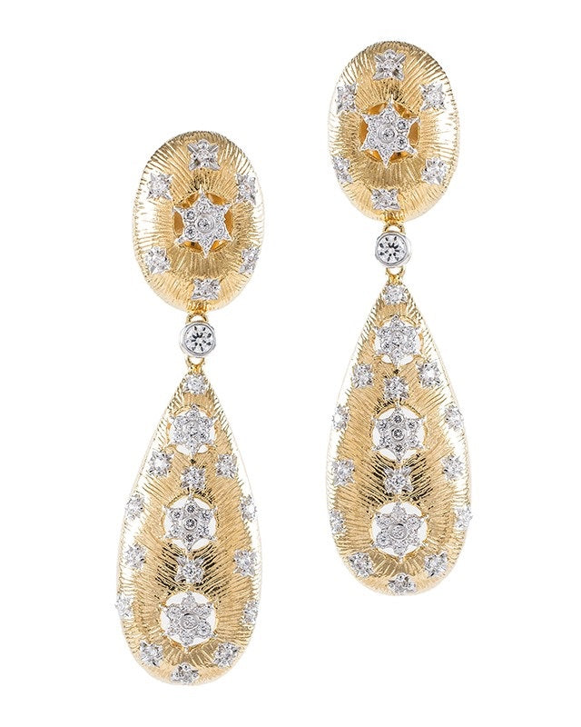 Filigree Elongated Pear Drop Earrings