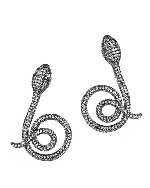 Pave Snake Earrings
