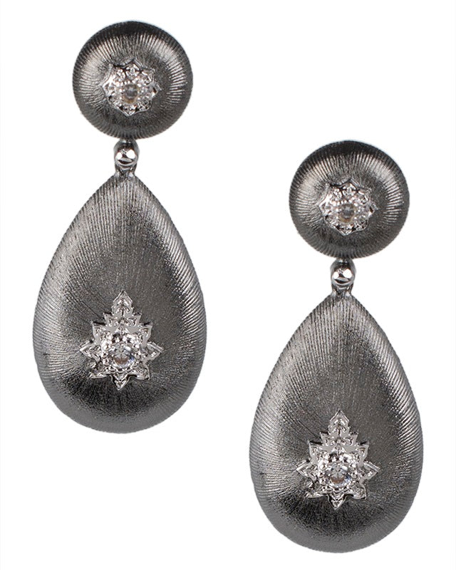 Starburst CZ Drop Earrings