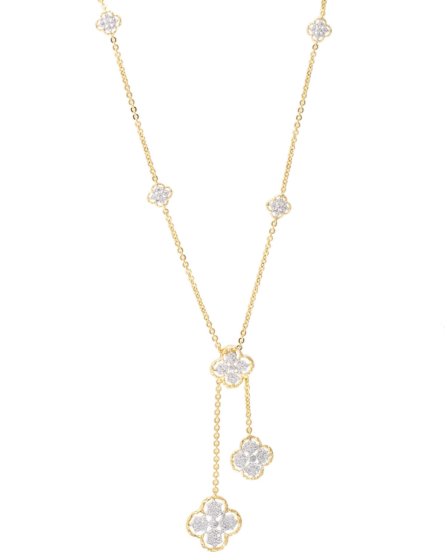 Lace Clover Lariat Necklace