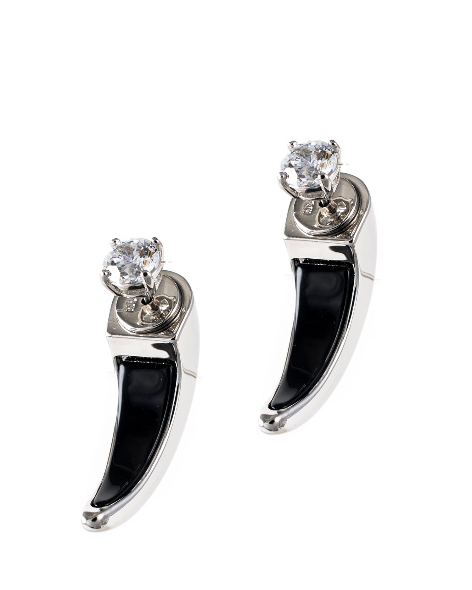 Black Resin Claw Front to Back Earrings