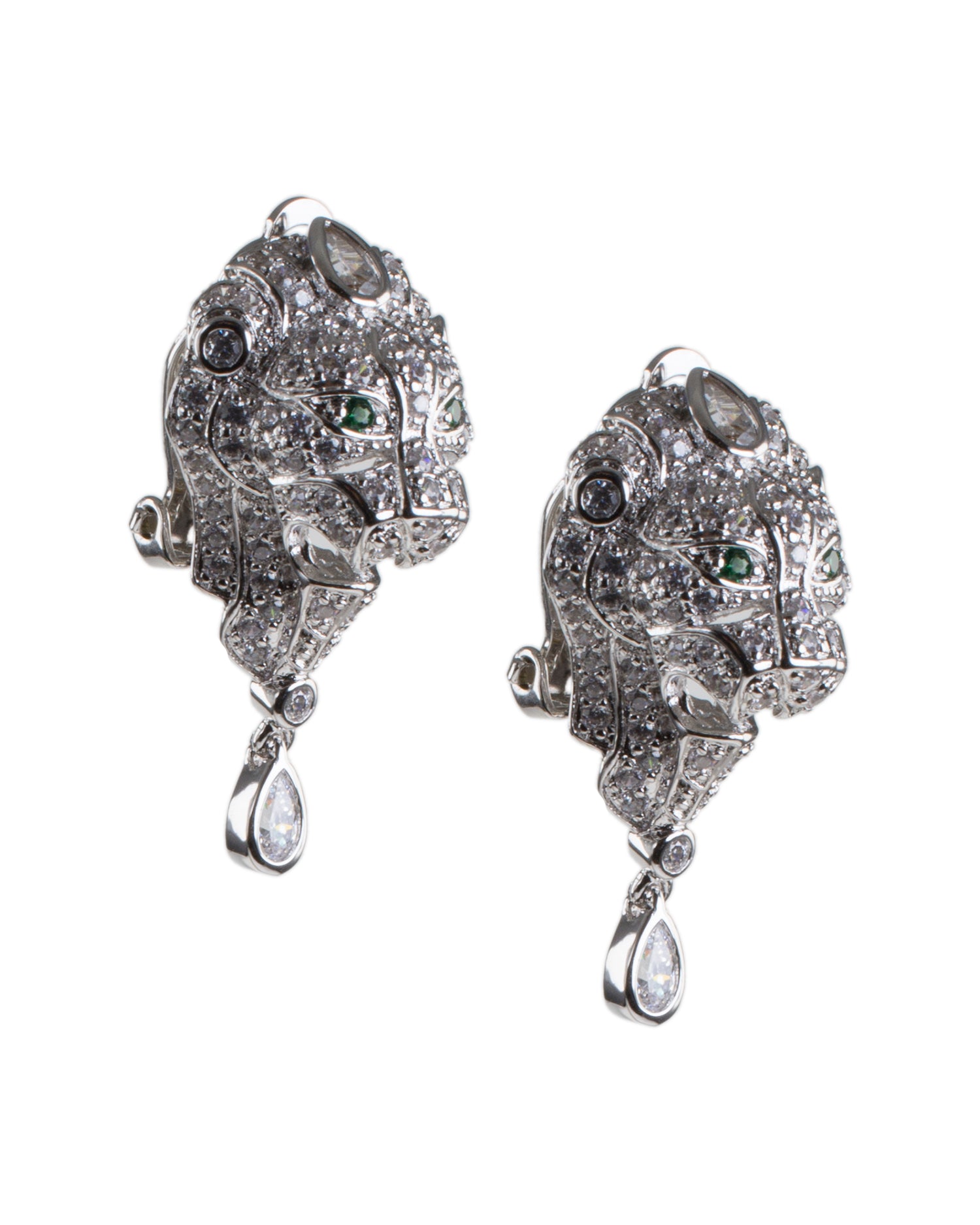 Pave Lion Earrings