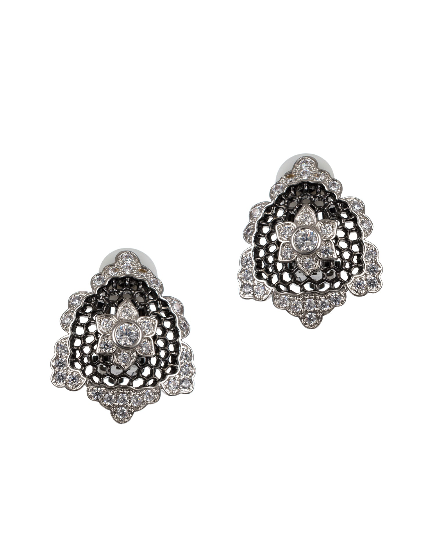 Pave Shield Earrings