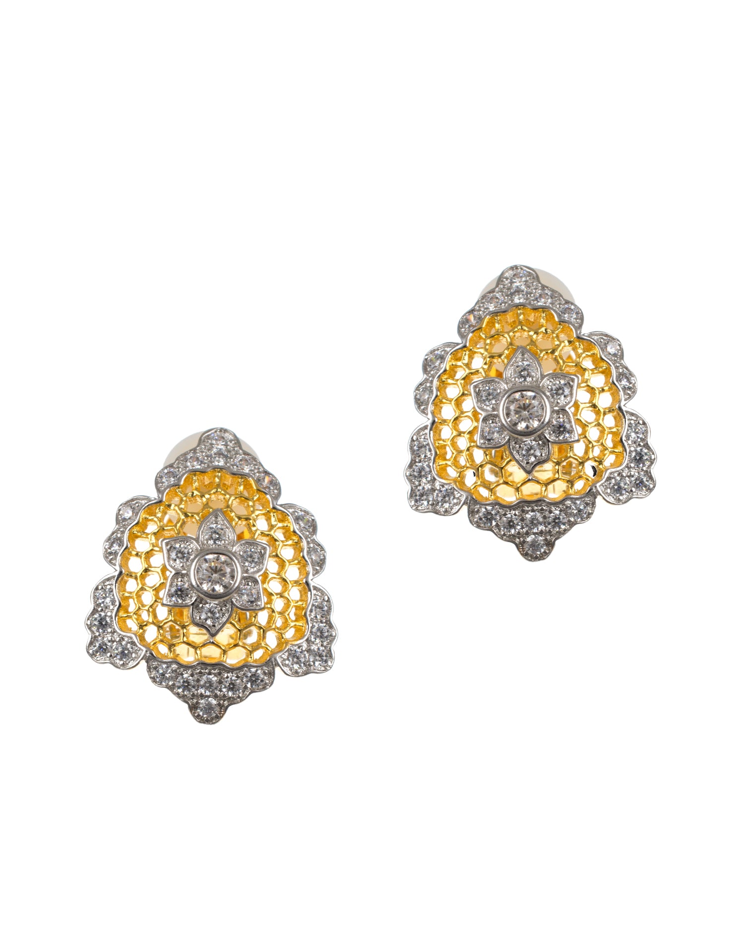 Pave Shield Earrings