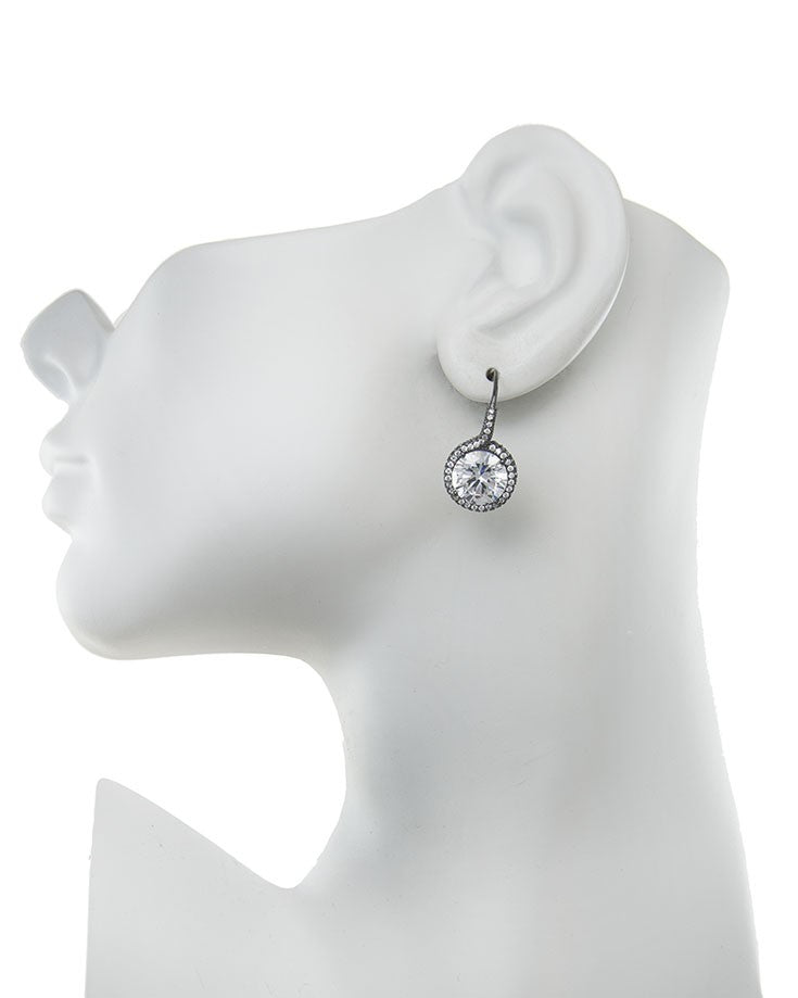 10mm Round CZ Drop Earrings