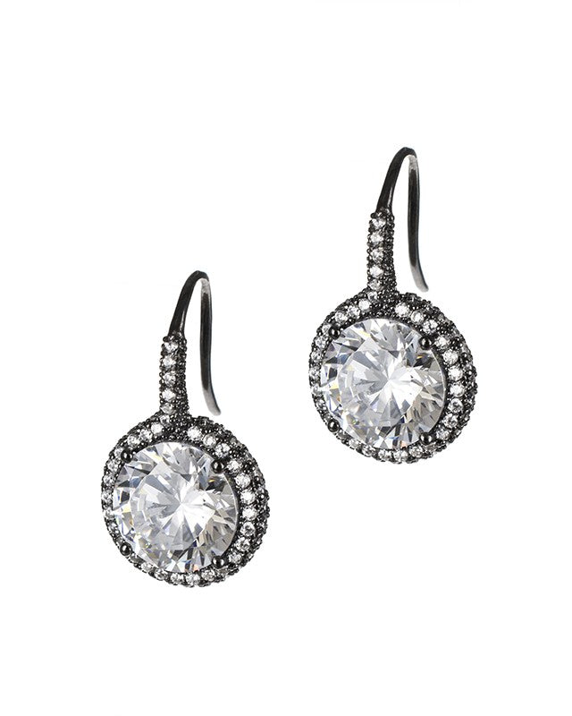 10mm Round CZ Drop Earrings