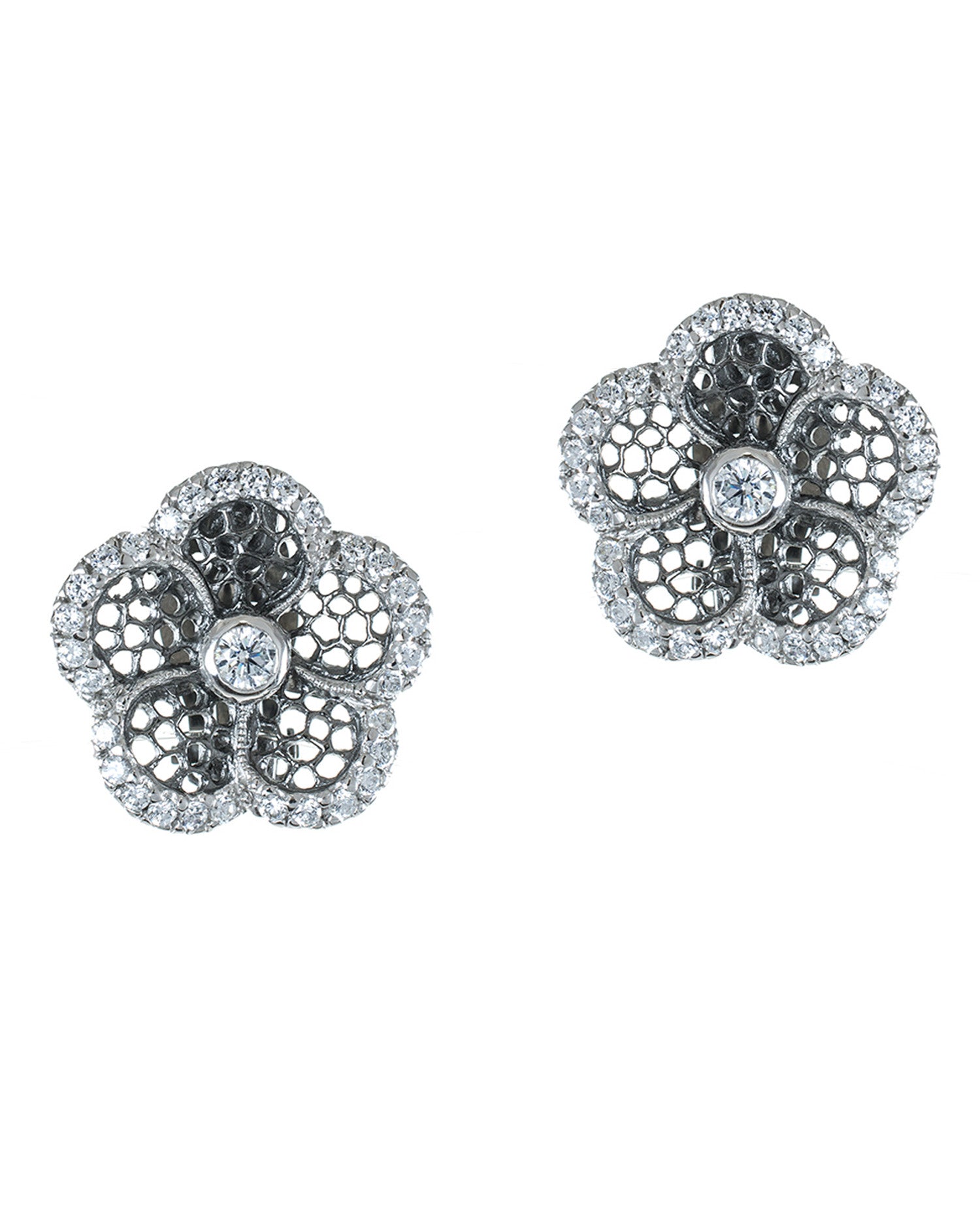 Floral Lace Clip Earrings