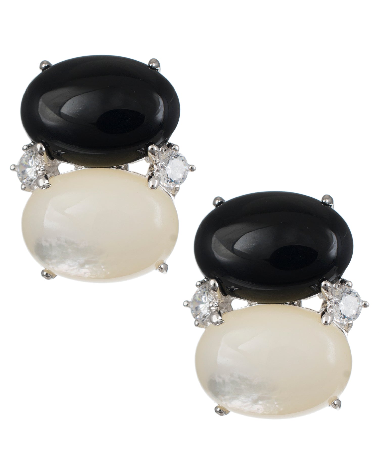 Double Oval Cabochon Earrings