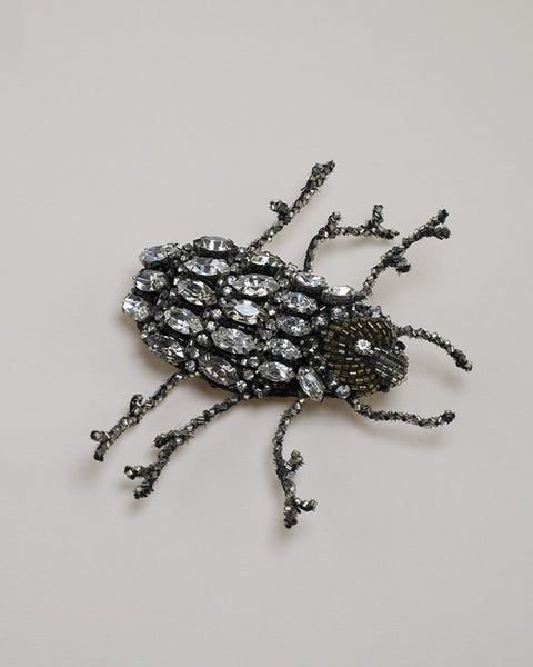 Sparkling Hand Beaded Beetle Brooch